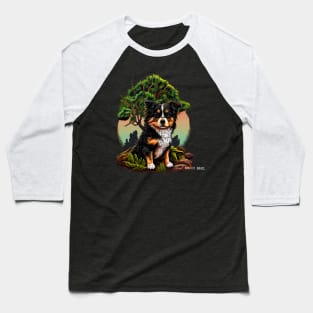 Bernese Mountain Dog Puppy Diorama Baseball T-Shirt